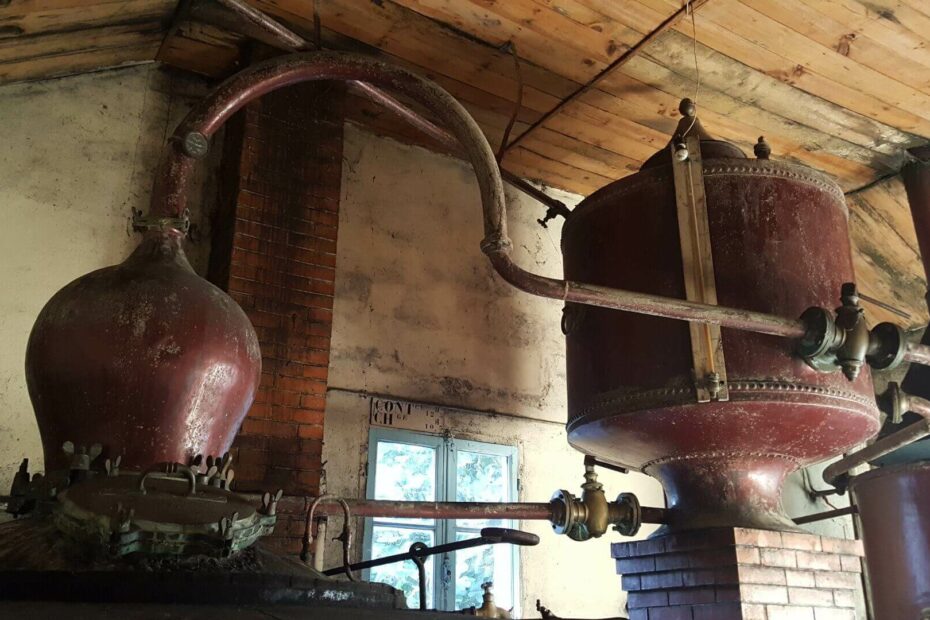 Distillerie artisanale produisant encore cognacs et pineaux des Charentes