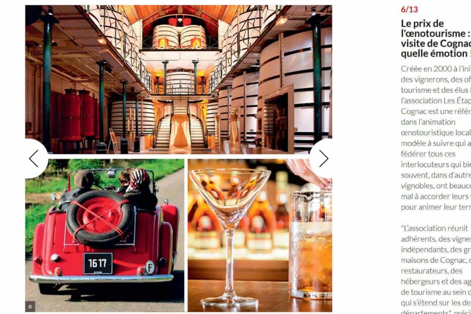 Le vignoble de Cognac distingué par le Grand Prix Oenotourisme 2018 de la RVF